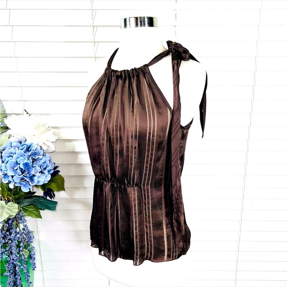 GORGEOUS Trina Turk 100% Silk Top, Like New, Size M - Beautiful Rich Brown!